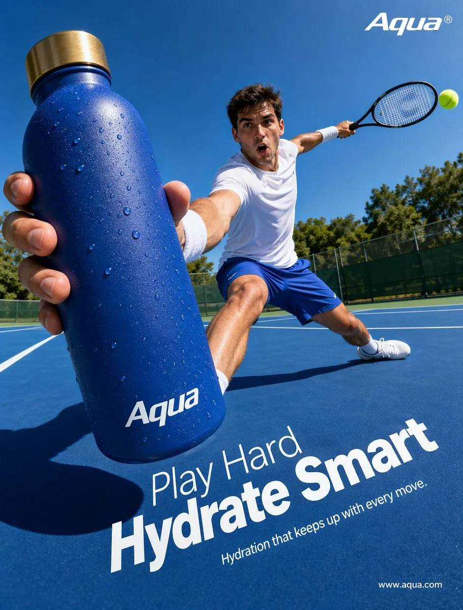 Tennis Hydration Ad Poster reference