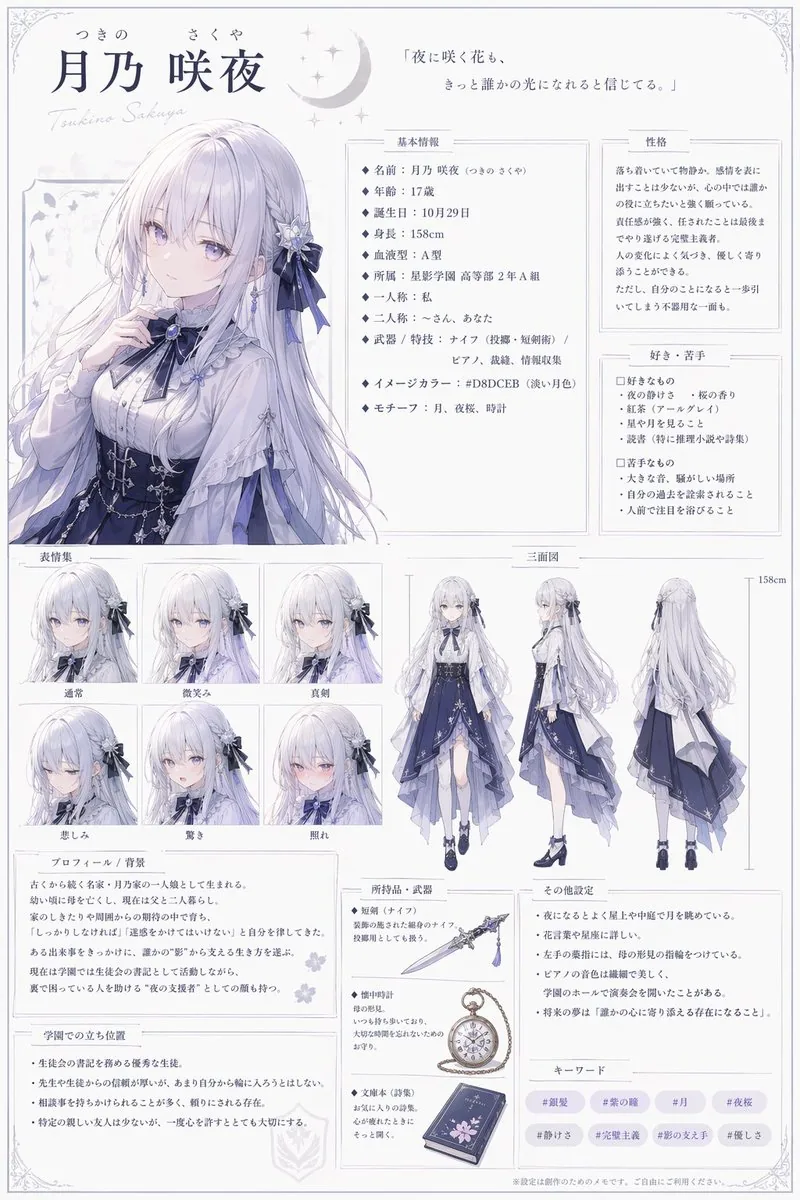 Comprehensive Anime Character Reference Sheet reference