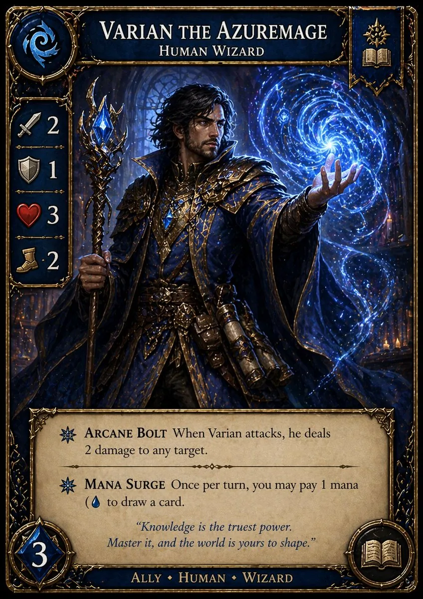 Fantasy Wizard Trading Card reference