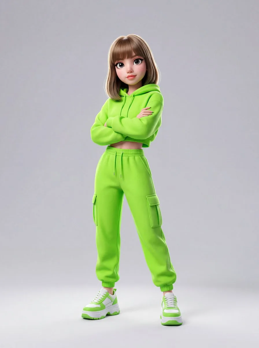 Disney-Pixar Style 3D Animation of Rosé (Blackpink) - Nano Banana Pro AI Prompt for Social Media Post reference