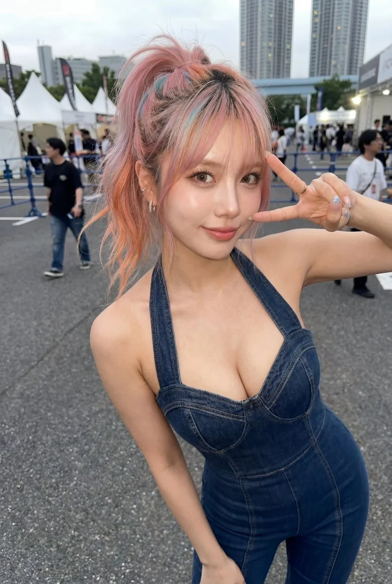 Candid Denim Overall Event Photo reference