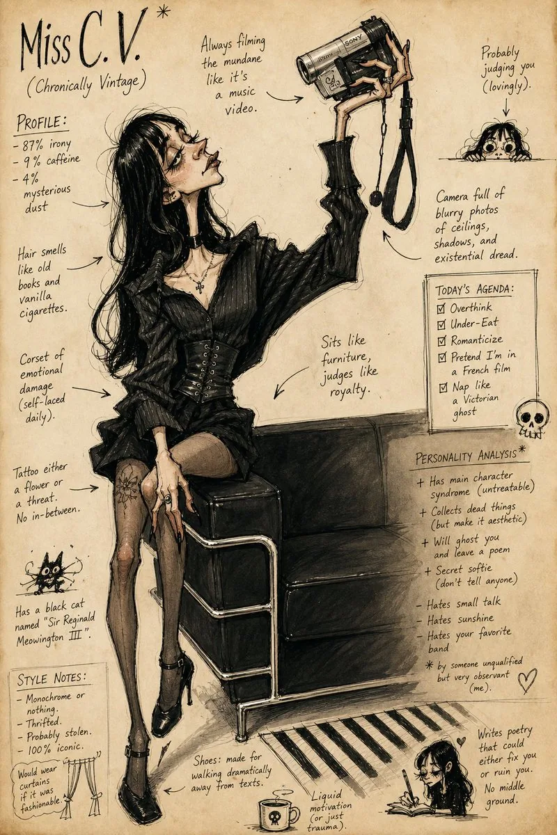 Grotesque Fashion Caricature Sketch reference