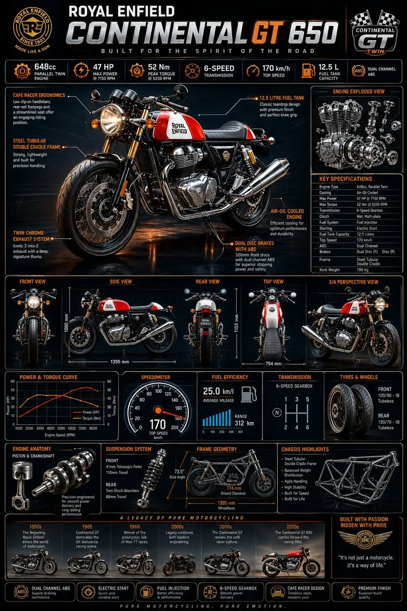 Motorcycle Engineering Infographic Poster reference