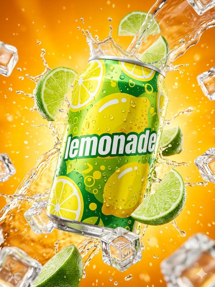 Hyper-realistic Surreal Lemonade Can reference