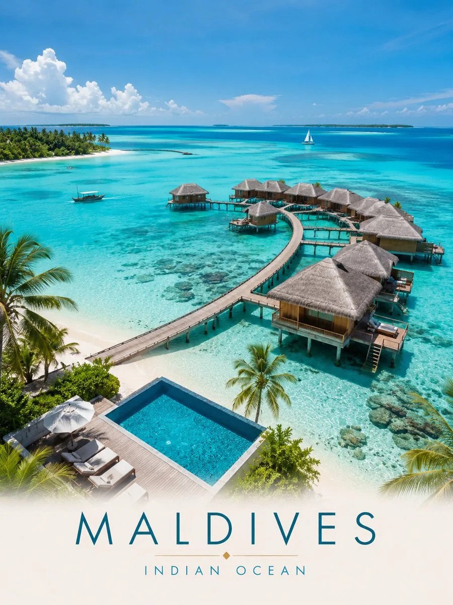 Maldives Luxury Travel Poster reference