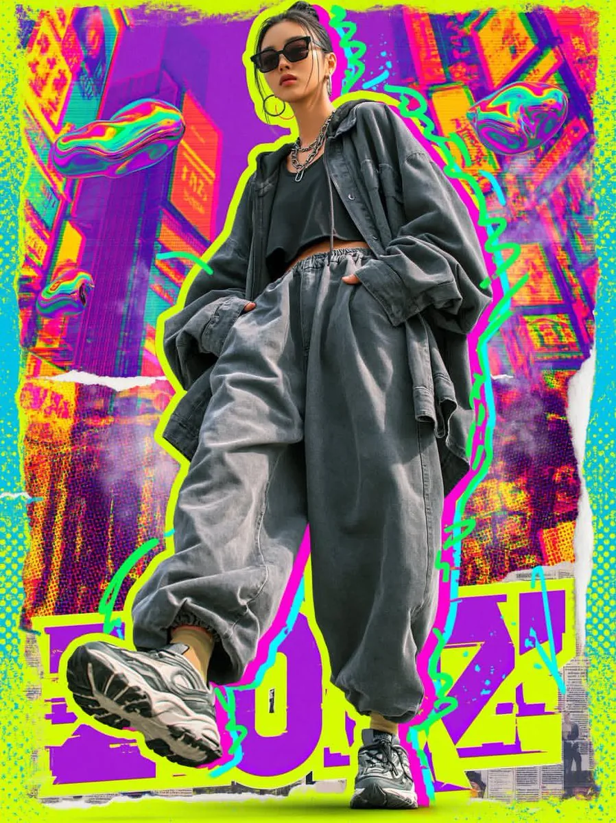 Cyberpunk Streetwear Fashion Poster reference
