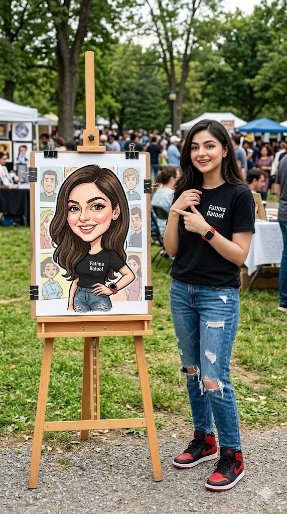 Personalized Vibrant Caricature Art reference
