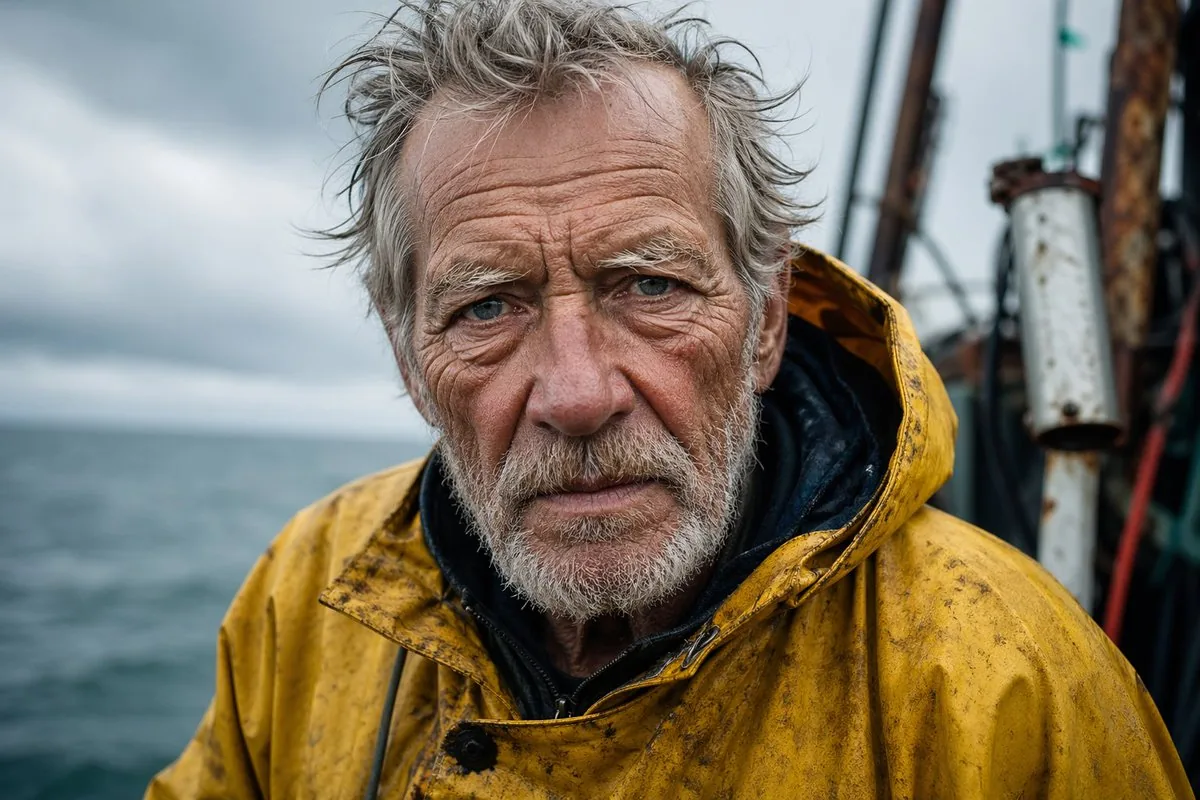 Detailed Elderly Fisherman Portrait reference