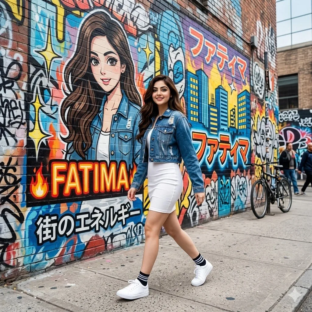 Graffiti Wall Urban Fashion Portrait reference