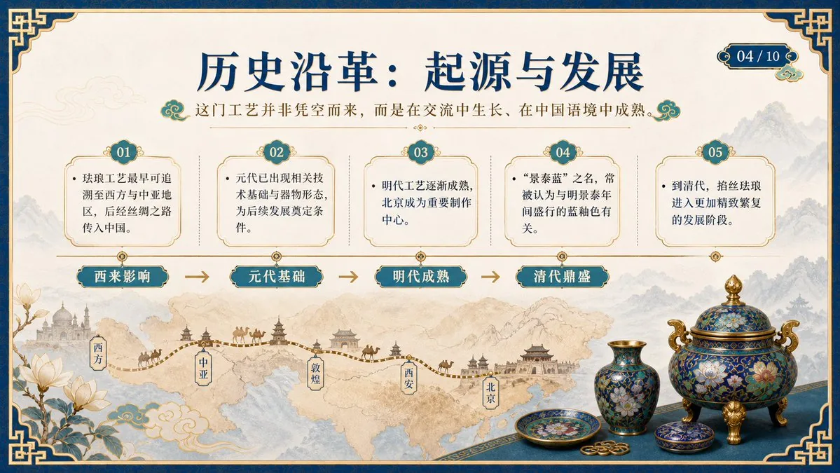 Cloisonne History PPT Slide reference