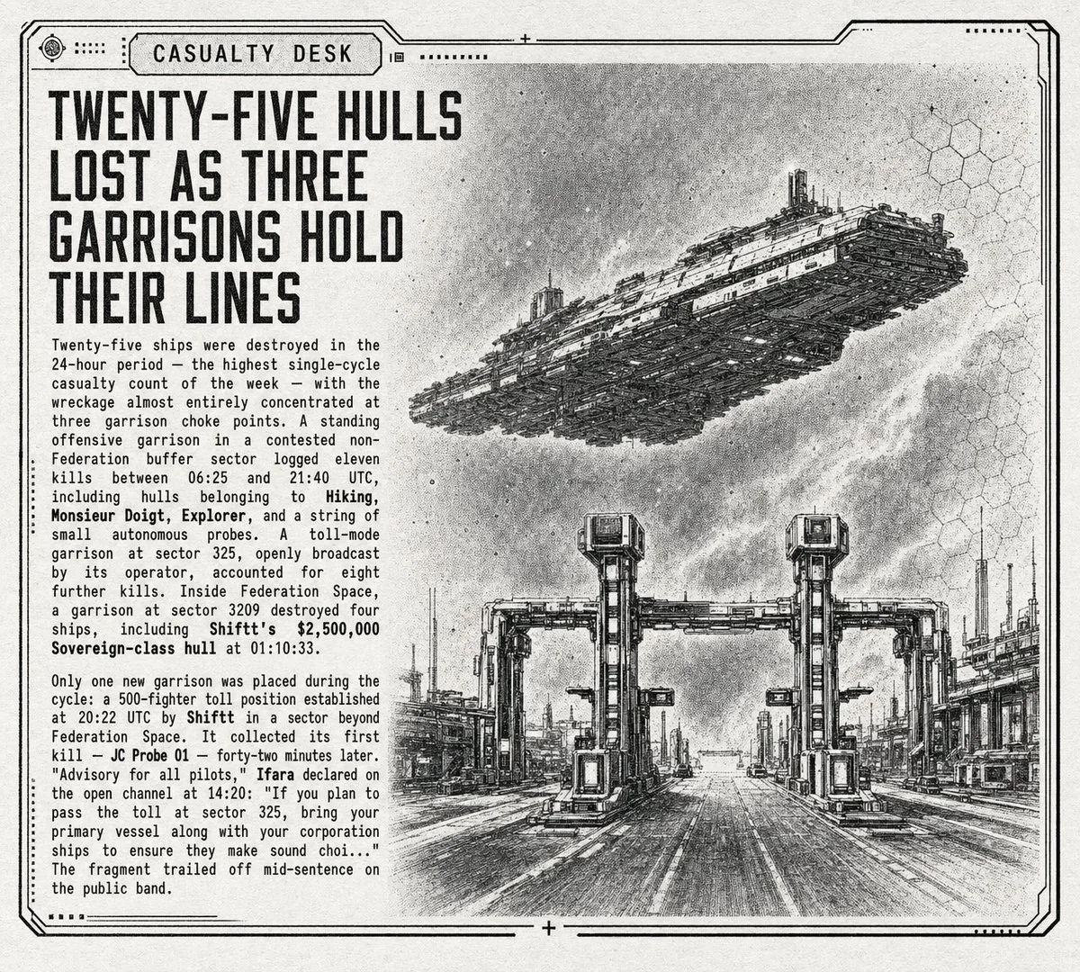 Retro Sci-Fi Casualty Desk Front Page reference
