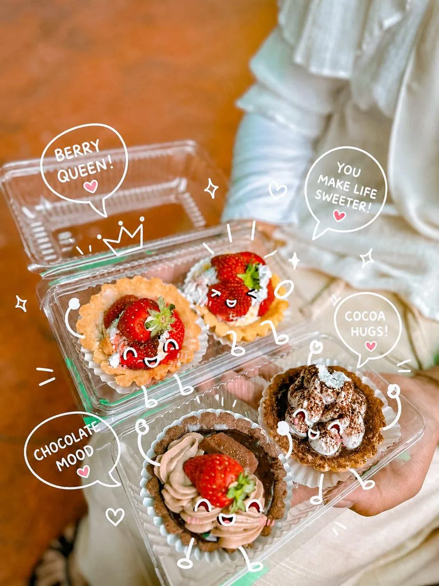 Kawaii Dessert Food Photography with Doodles reference