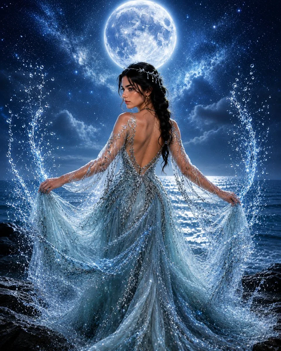 Moonlit Ocean Goddess Portrait reference