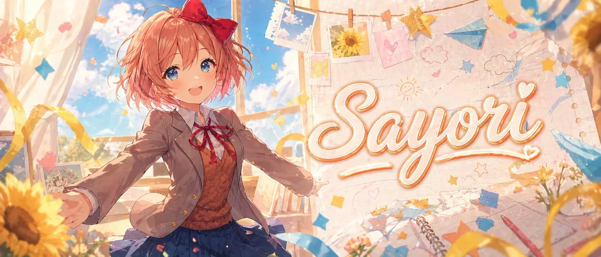 Dreamy Anime Sayori Banner reference