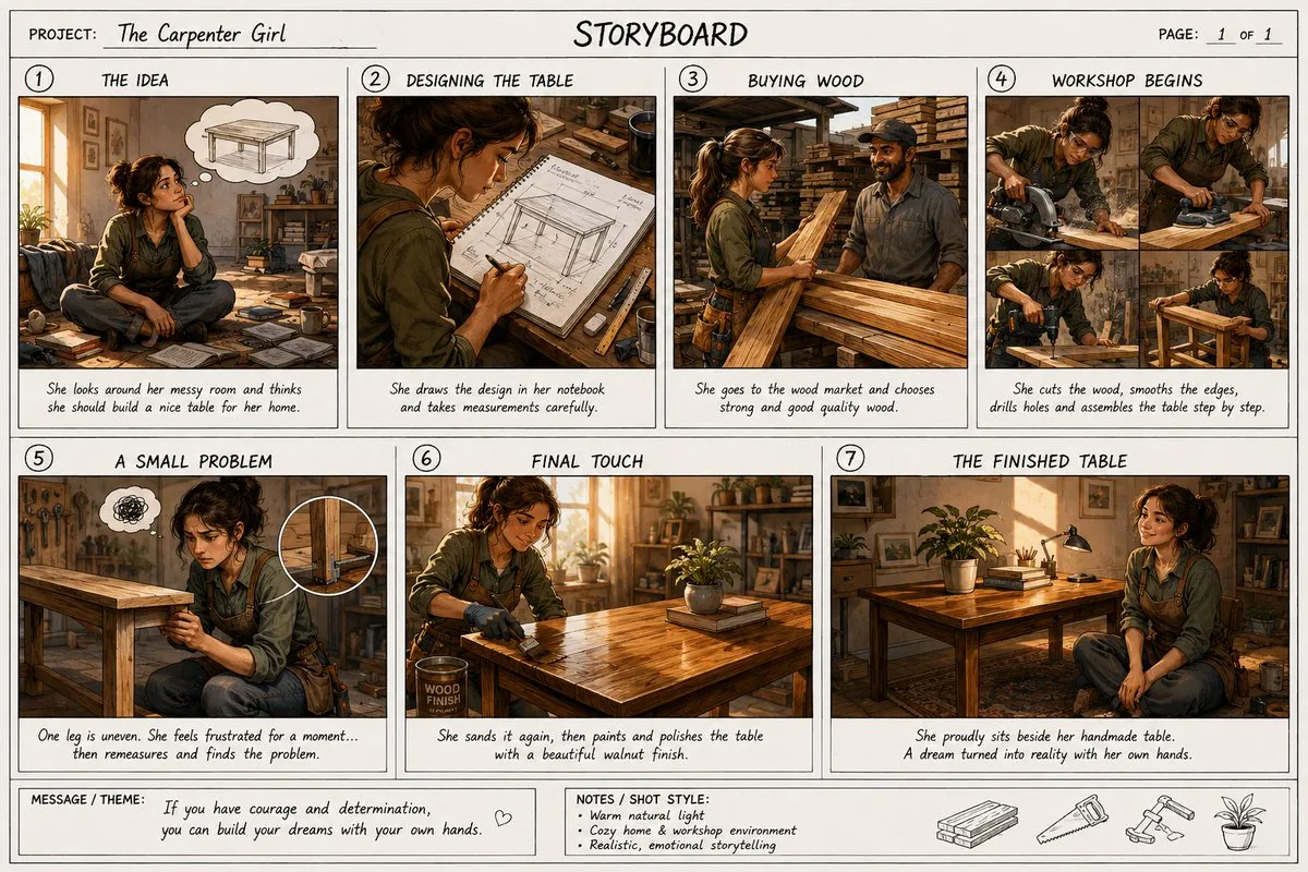 Professional Cinematic Film Storyboard reference
