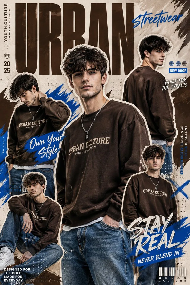 Urban Streetwear Collage Poster System reference