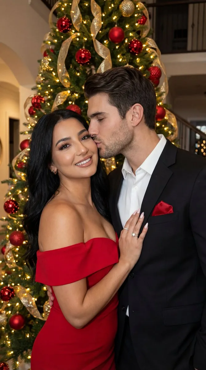 Luxury Holiday Couple Editorial Portrait - Nano Banana Pro AI Prompt for Product Marketing reference