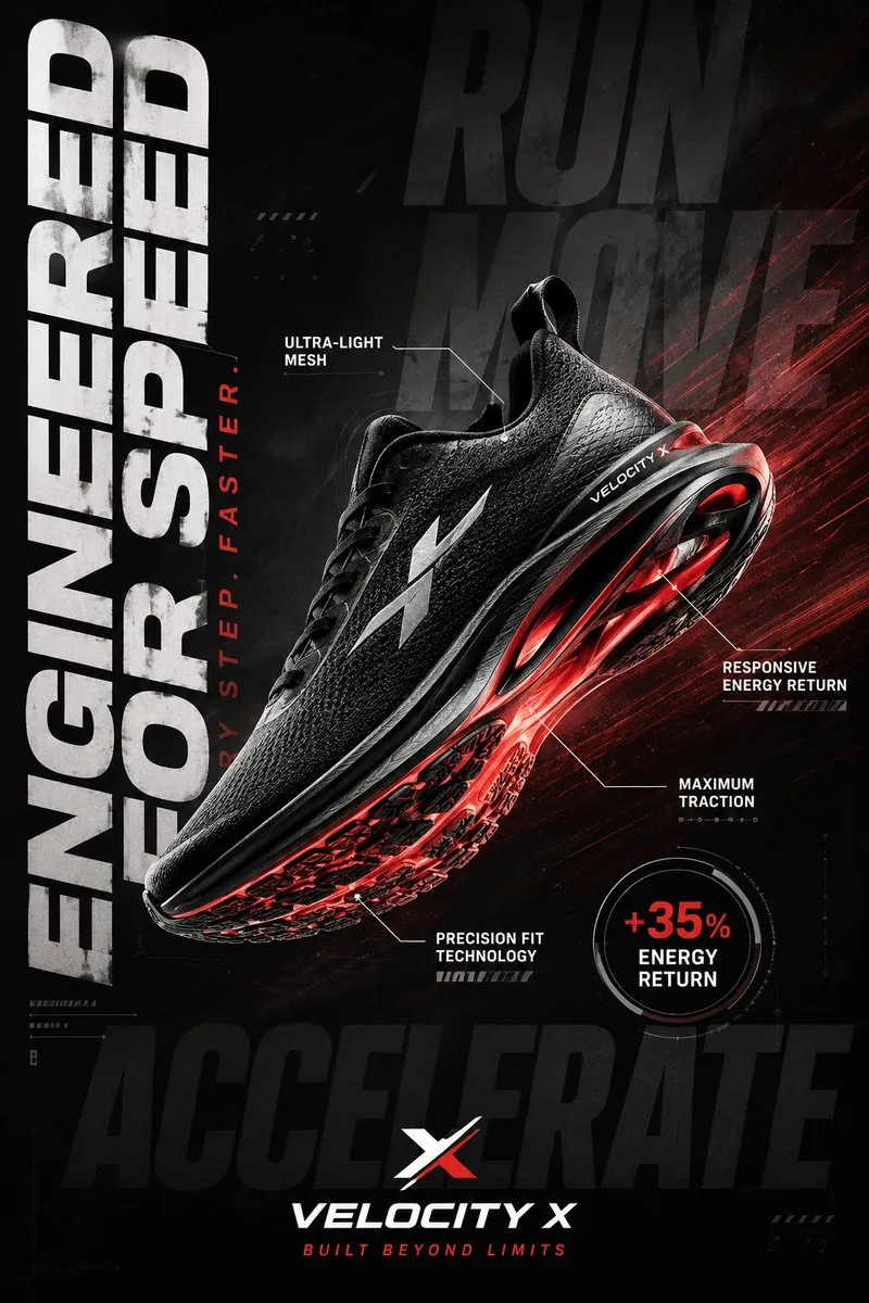 Luxury Sportswear Advertising Poster reference