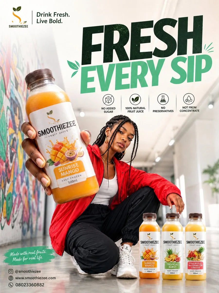 Urban Smoothie Juice Ad Poster reference