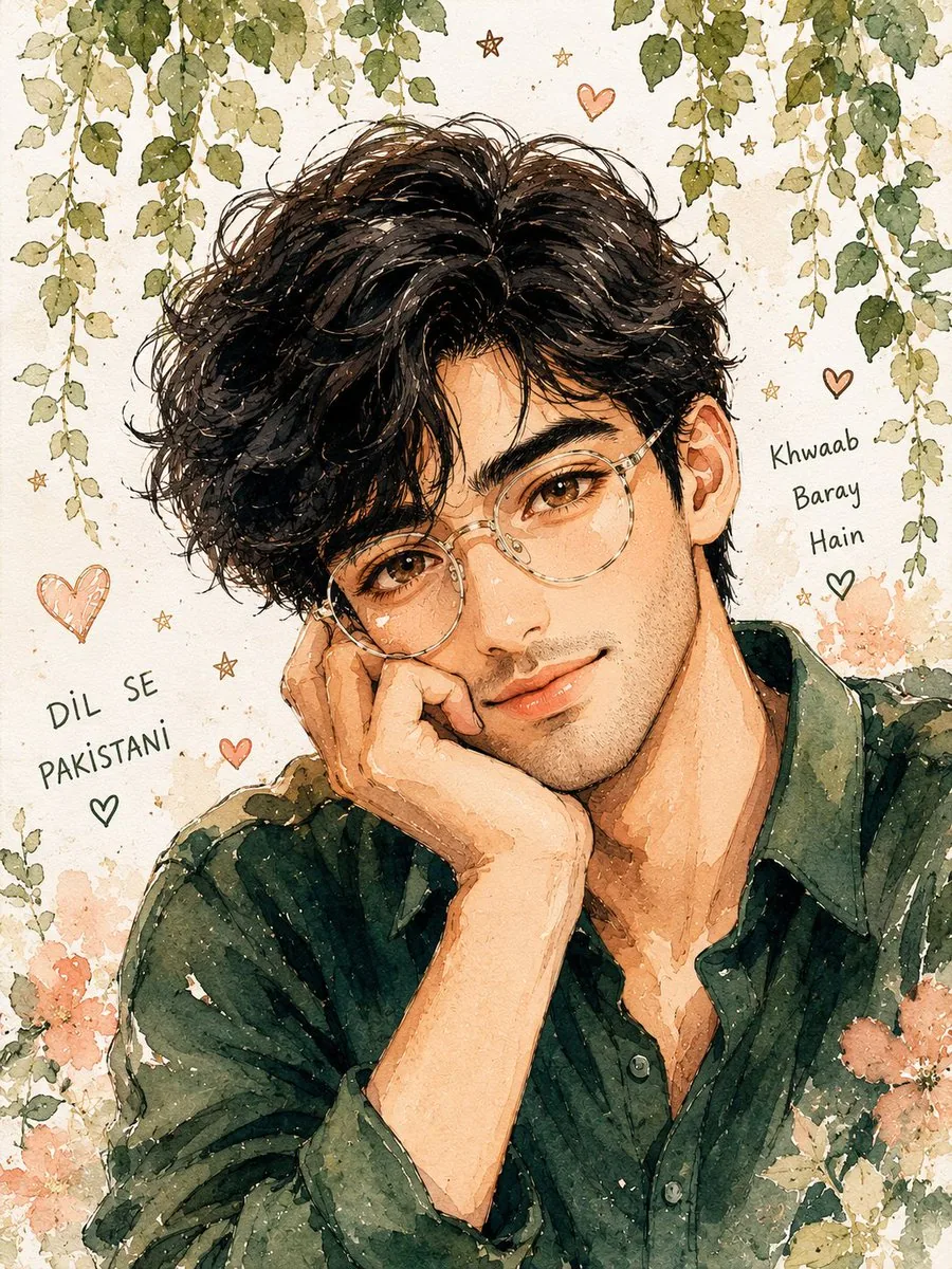 Watercolor Anime Male Portrait reference