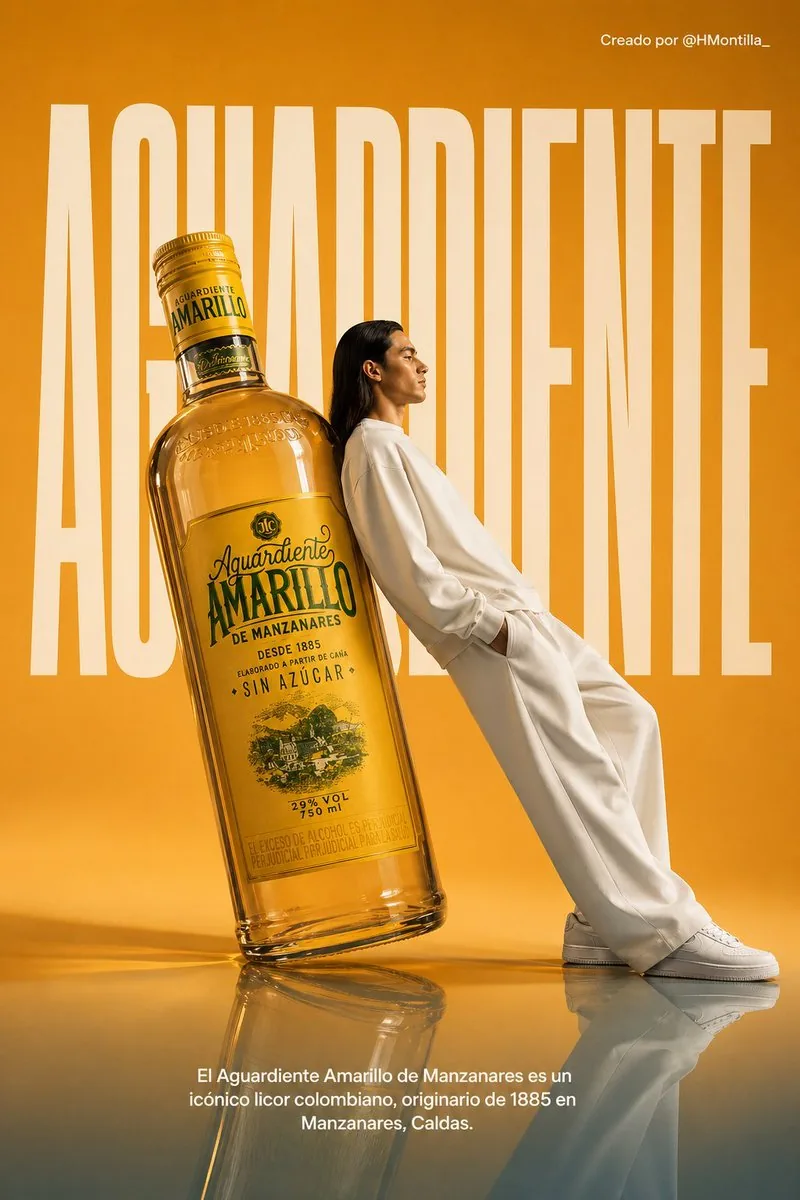 Aguardiente fashion ad from portrait reference reference