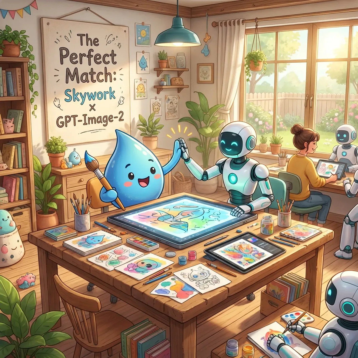 Cozy AI Art Studio Collaboration reference