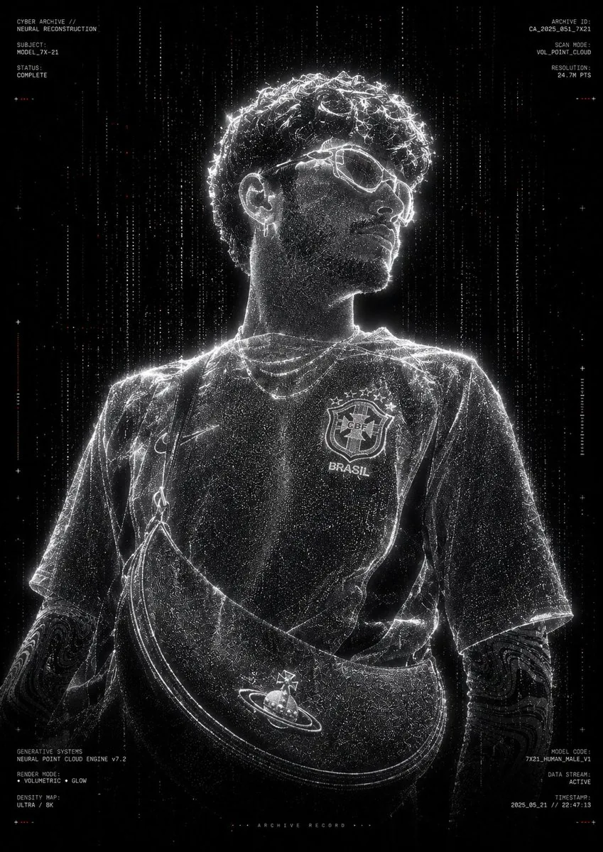 Futuristic Point Cloud Portrait reference