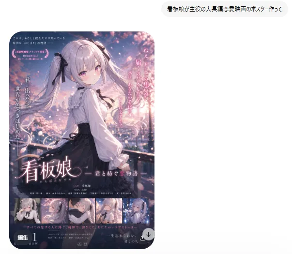Anime Romance Movie Poster reference