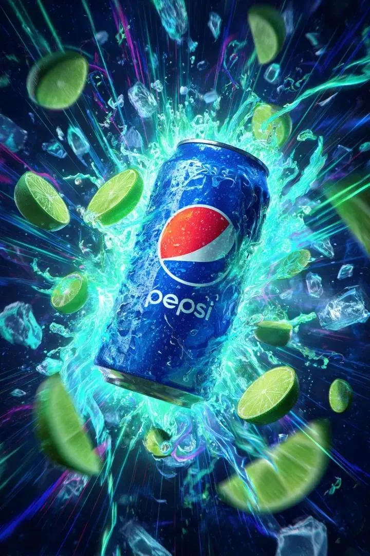 Cinematic Cola Can Explosion Advertisement Prompt reference