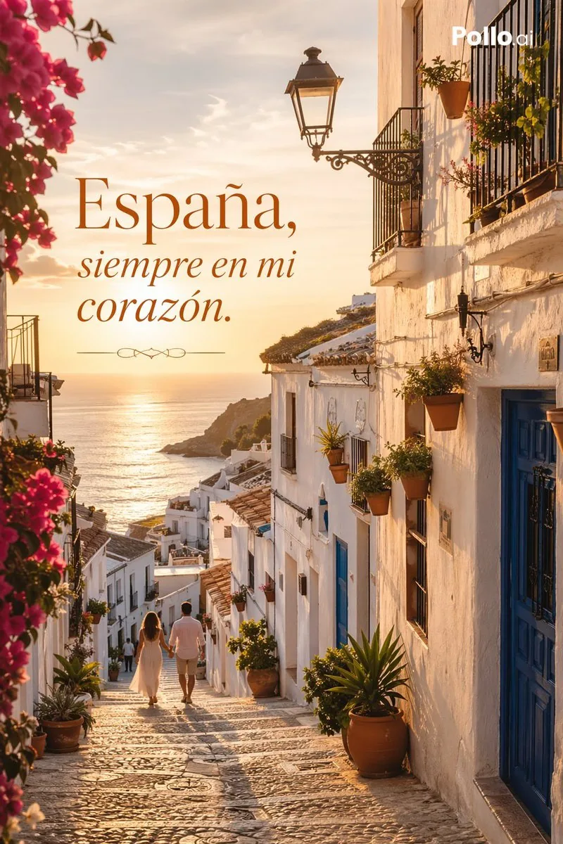 Luxury Spain Sunset Travel Poster reference