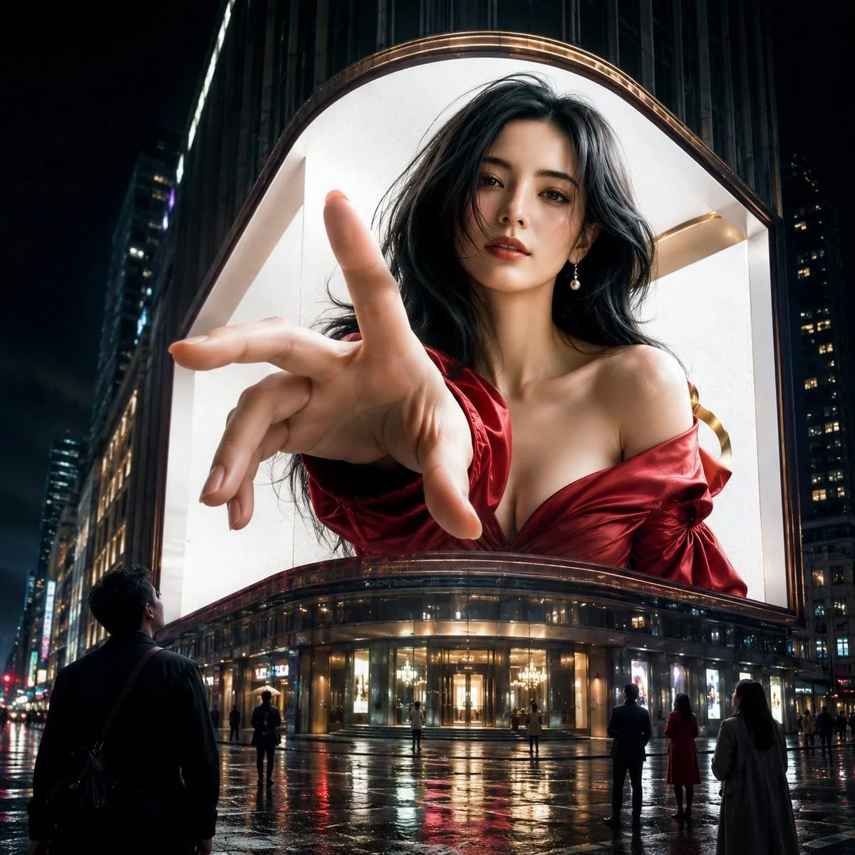 Anamorphic 3D Fashion Model Billboard reference