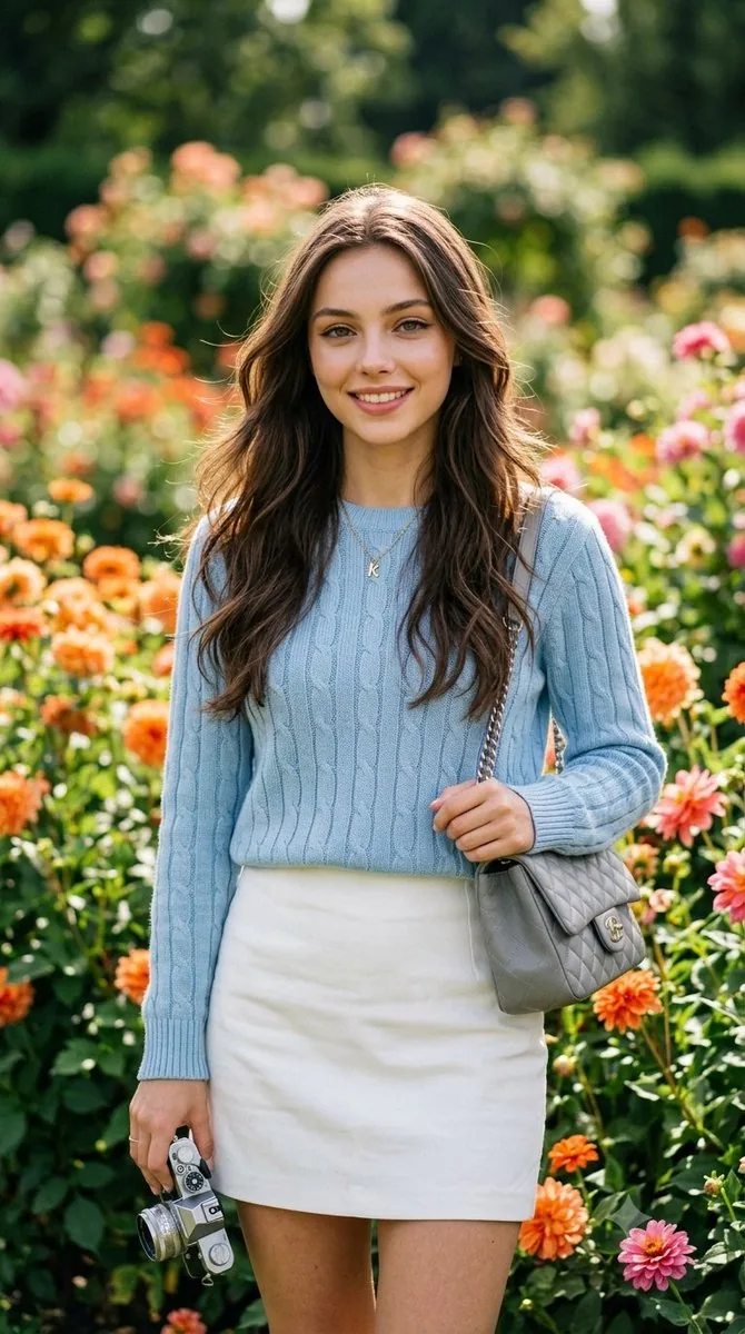 Realistic Editorial Garden Portrait - Nano Banana Pro AI Prompt for Social Media Post reference