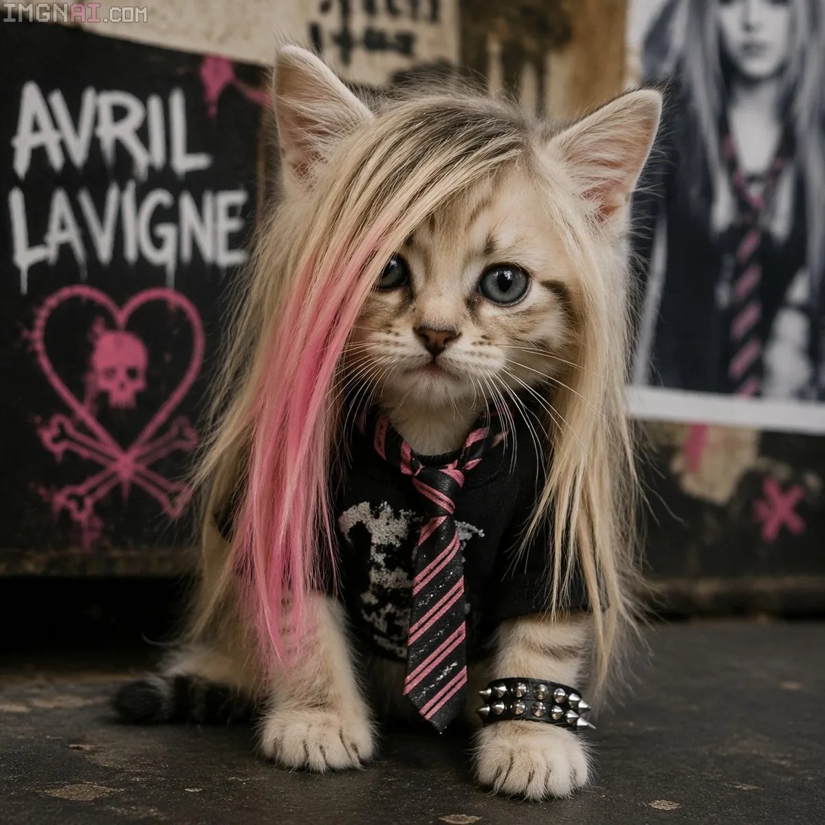 Pop-Punk Emo Kitten Portrait reference