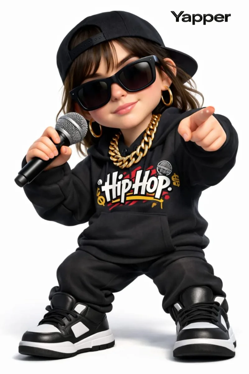 3D Cartoon Rap Style Woman Prompt reference