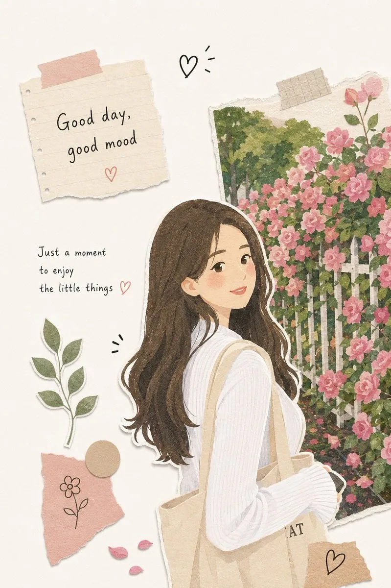 Photo to Kawaii Scrapbook Illustration reference