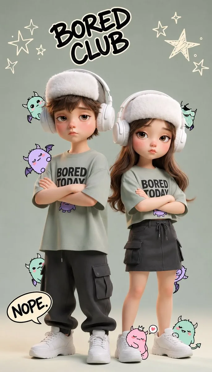 Bored Club Chibi Kids Poster reference
