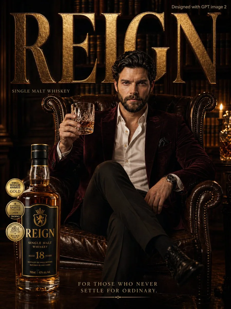 Premium Whiskey Brand Advertisement reference