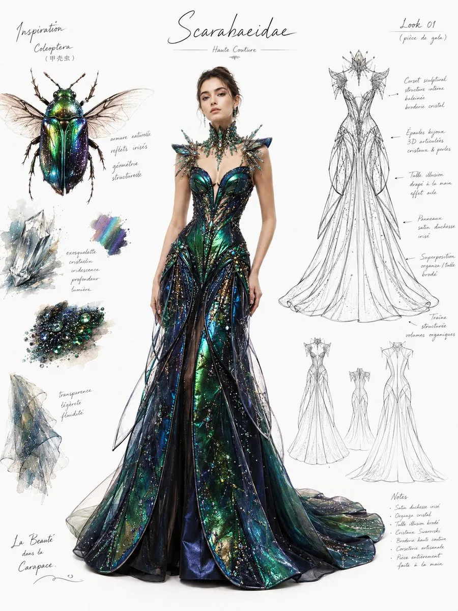 Couture Fashion Design Concept Board reference