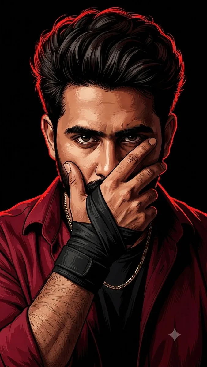 Mysterious Red Rim Lighting Portrait reference