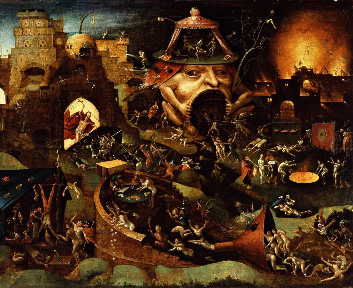 Bosch-inspired Harrowing of Hell follower scene reference