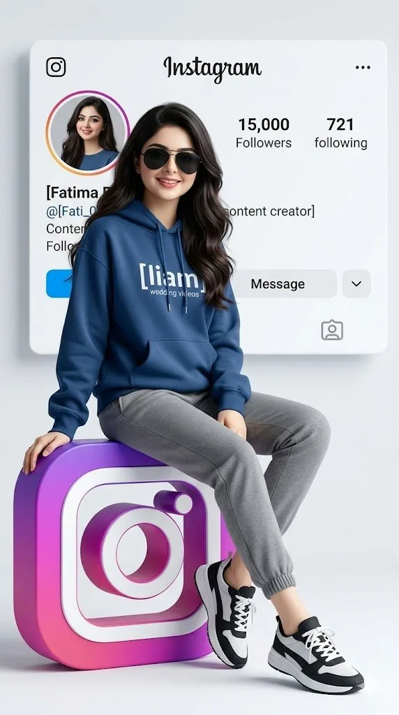 Realistic 3D Social Media Profile reference