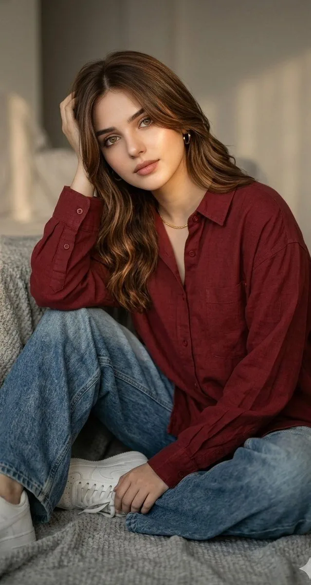 Moody Red Cinematic Portrait reference