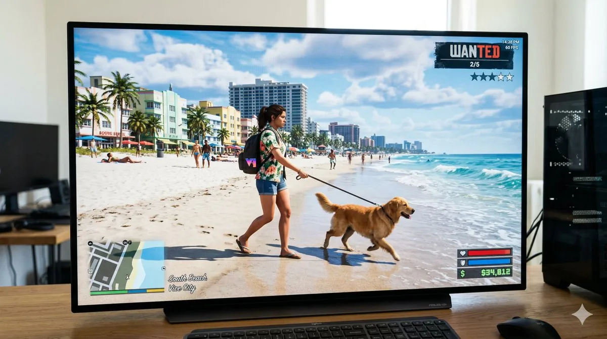GTA 6 In-Game Footage Test Prompt reference