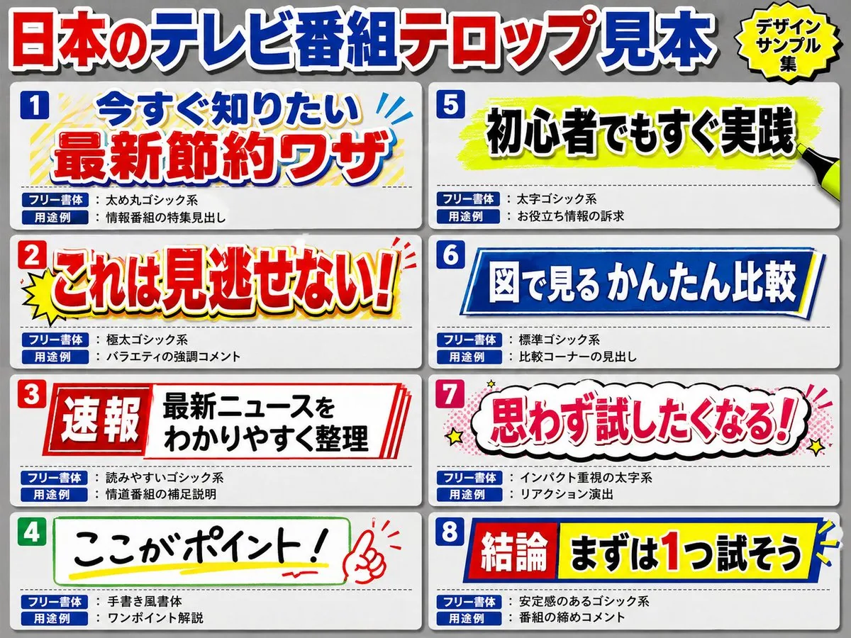 Japanese Television Telop Graphics reference