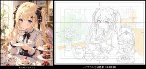 Blonde Twin Tails Girl Drinking Tea