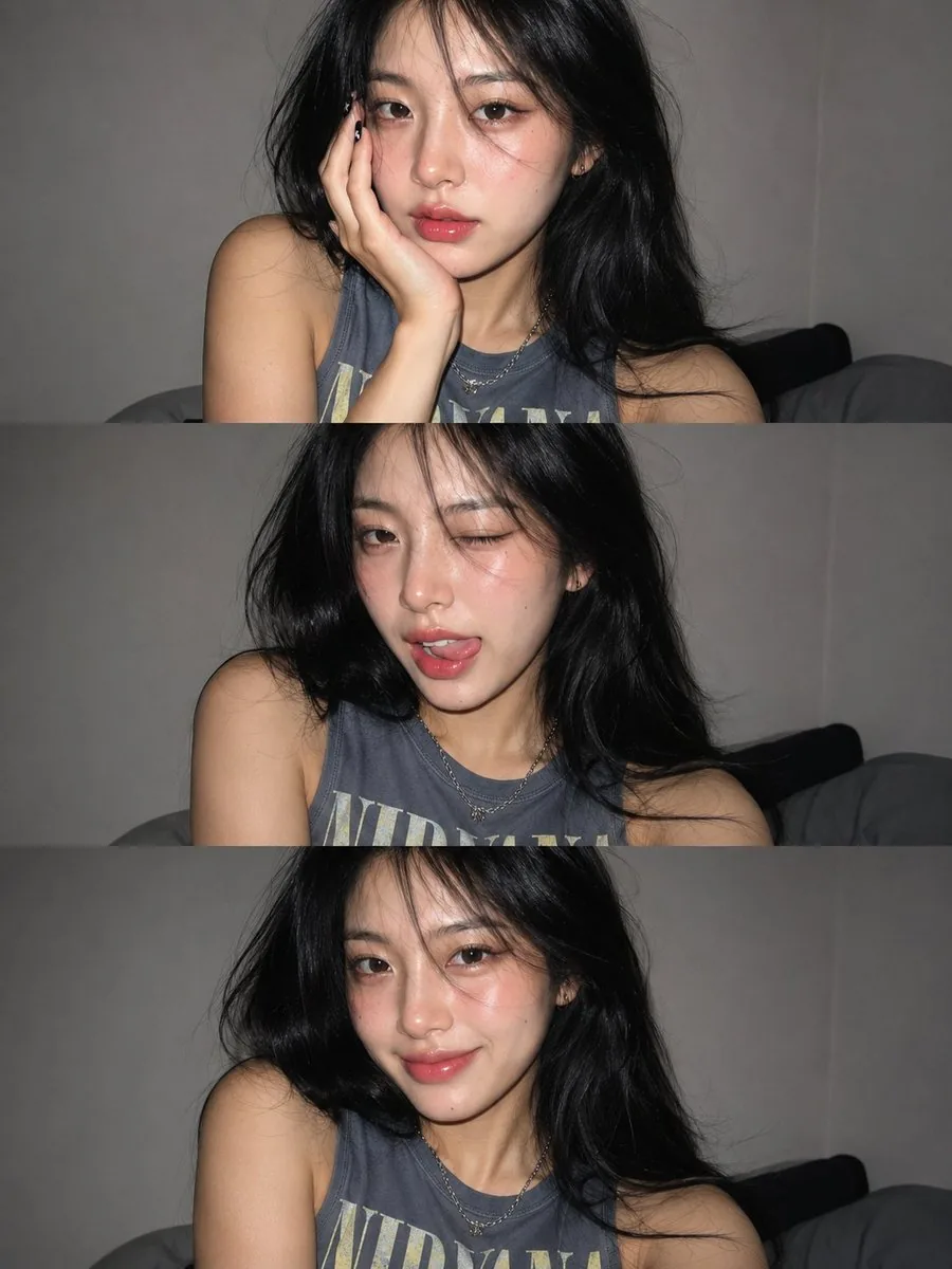 Gen Z Flash Selfie Collage reference