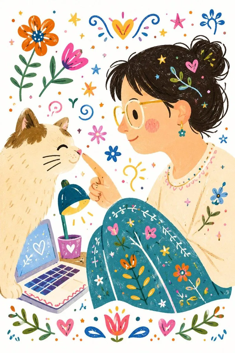 Decorative Folk Flat Illustration reference