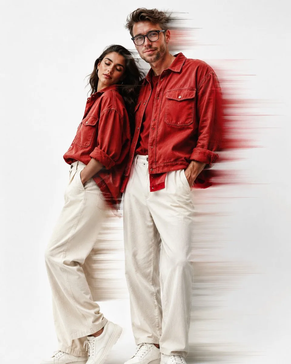 Fashion Editorial Portrait with Motion Blur reference