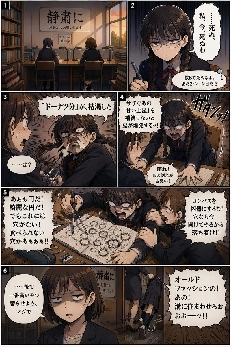 6-Panel Comedy Manga Page reference