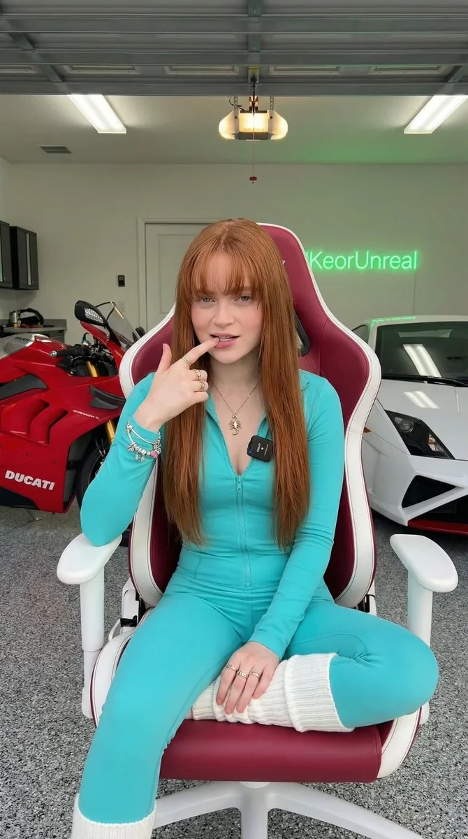 Gamer Girl in Garage with Sports Cars - Nano Banana Pro AI Prompt for Social Media Post reference